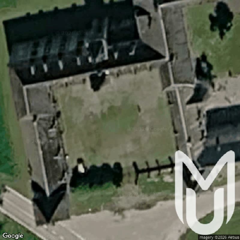 Blue House Castle Chateau Lions